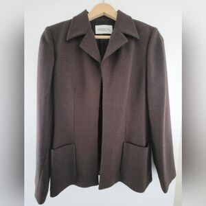 Vintage Chantal Dark Brown Women's Blazer Jacket - Classic Tailored Look